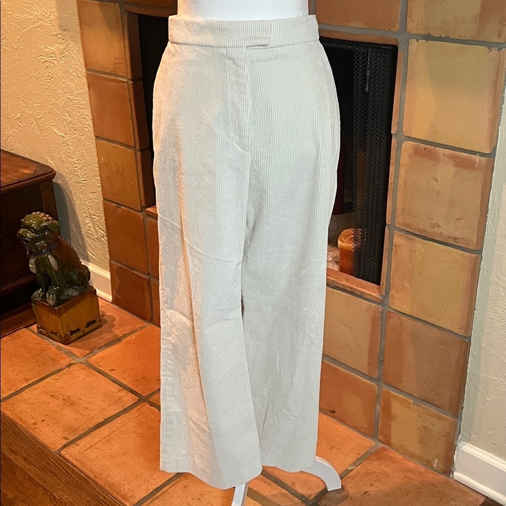 BOSS Cream Corduroy Cropped Wide Leg Pant, size 10